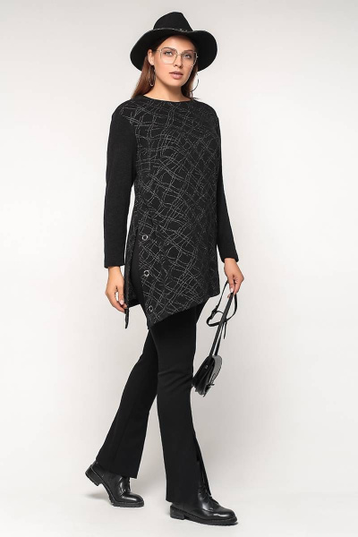 Туника La rouge 9051 серебро-(черный) - фото 3