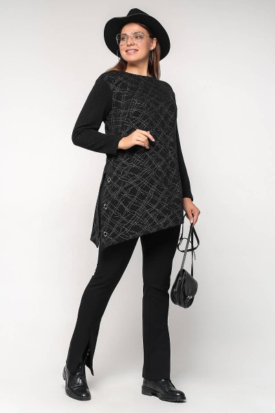 Туника La rouge 9051 серебро-(черный) - фото 2