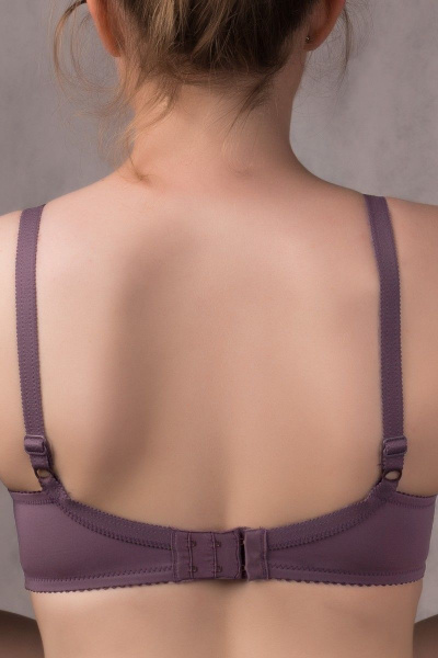 Бюстгальтер фиолетовый из кружева и трикотажа для комфортной формы Verally 259-4 крокус - фото 4