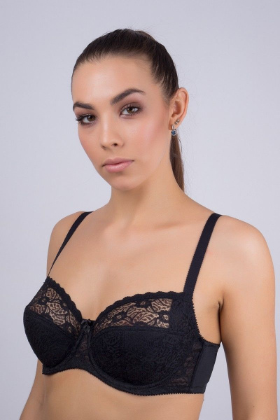 Бюстгальтер на каждый день из текстиля, черный Verally 259-4 черный - фото 1