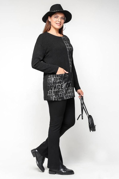 Туника La rouge 3176 буквы-(черный) - фото 3