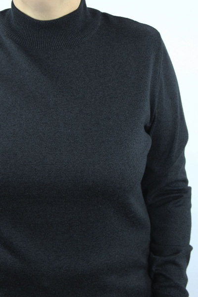 Демисезонный прямой свитер с длинным рукавом Полесье С3632-21 1С1230-Д43 158,164 черный_антрацит - фото 3