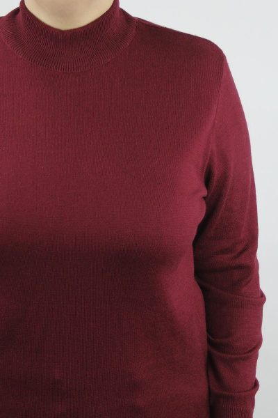 Демисезонный красный свитер с втачным рукавом и высокой стойкой Полесье С3632-21 1С1230-Д43 170,176 бордовая_роза - фото 4