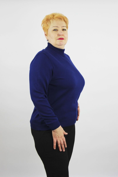 Демисезонный синий свитер с втачным рукавом и высокой стойкой Полесье С3632-21 1С1230-Д43 170,176 фаворит - фото 3