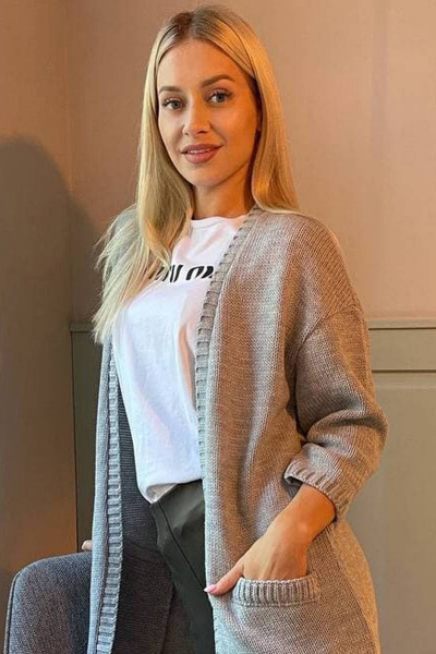 Кардиган Romgil 114ТЗ светло-серый - фото 1