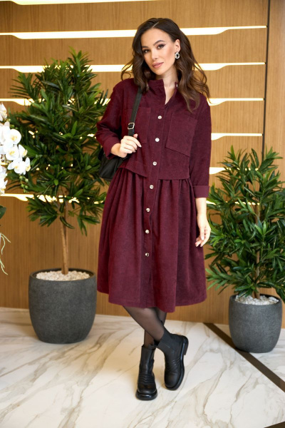 Платье ANASTASIA MAK 938 бордовый - фото 1