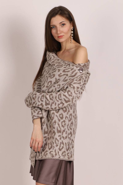 Кардиган Romgil 190ТЗ (170)светло-бежевый,коричневый - фото 3