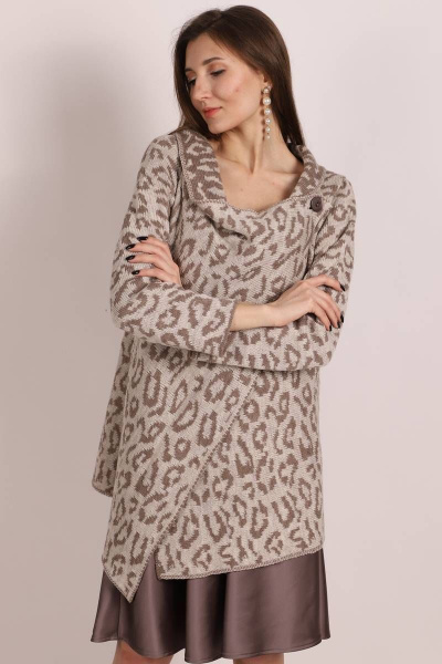 Кардиган Romgil 190ТЗ (170)светло-бежевый,коричневый - фото 2