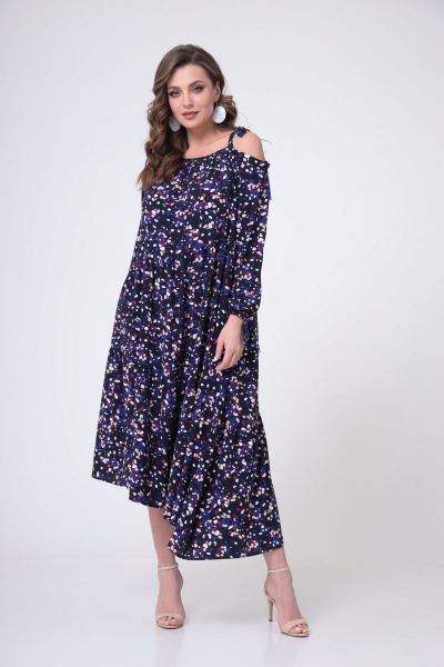 Платье ANASTASIA MAK 988 синий - фото 5