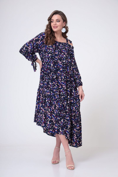 Платье ANASTASIA MAK 988 синий - фото 4
