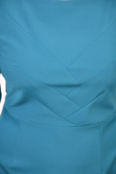 Голубое платье из текстиля с посадкой на любой размер Domna 442 морская-волна - фото 3