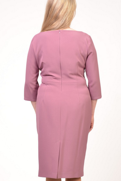 Розовое платье с идеальной посадкой и рельефами Domna 443 сирень - фото 2