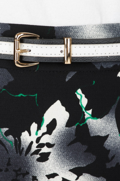 Юбка-карандаш из текстиля с разрезом и ремешком для офиса Domna 71060 черный - фото 3