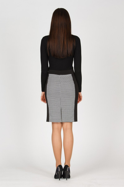 Юбка из гусиной лапки и текстиля с молниями для делового образа Domna 71073 гус.лапка/черный - фото 3