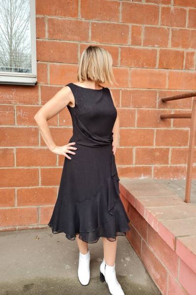 Демисезонное платье приталенного силуэта с воланами и поясом Shymoda 99-20 - фото 3