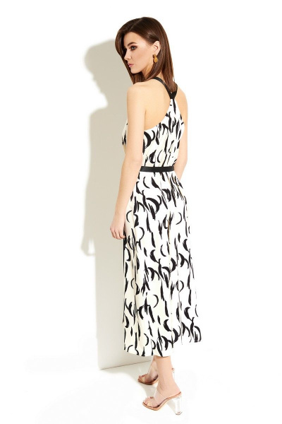 Платье без рукавов на запах с контрастным поясом DILIA 0616 мультиколор - фото 3