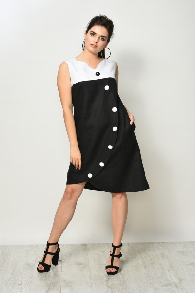 Платье MALI 479 черно-белый - фото 1