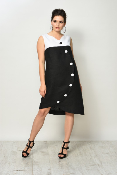 Платье MALI 479 черно-белый - фото 2