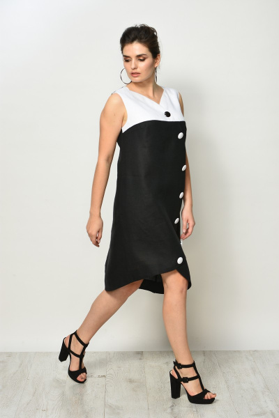 Платье MALI 479 черно-белый - фото 5