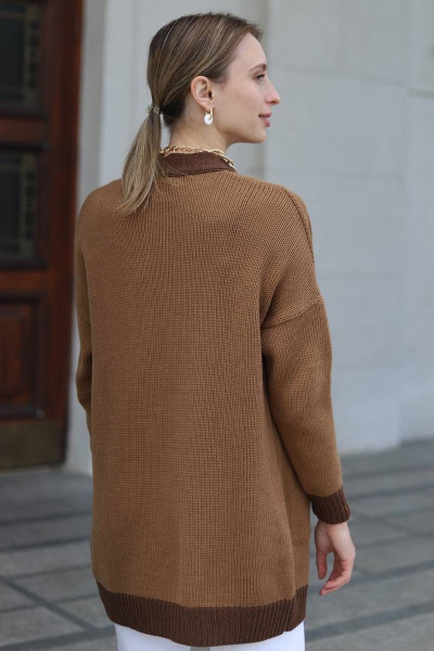 Кардиган Romgil 379ТЗ светло-коричневый,темно-коричневый - фото 4
