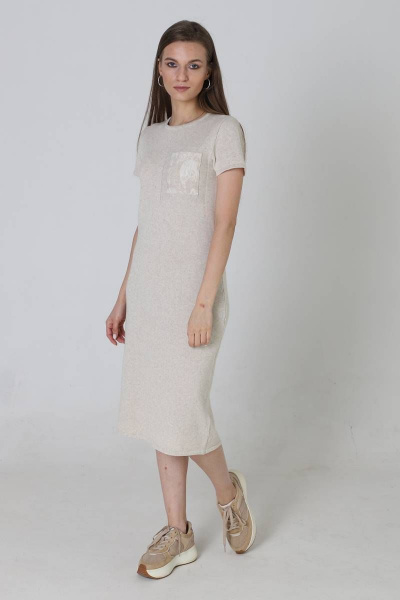 Платье Romgil 398ТЗ светло-бежевый - фото 2