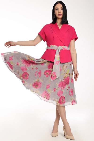 Жакет, юбка Мода Юрс 2683 фуксия - фото 2