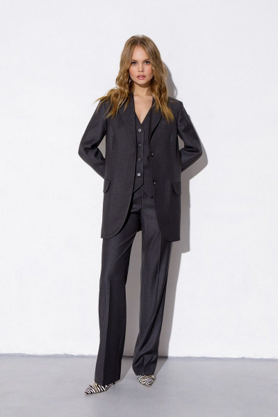 Брюки, жакет, жилет PiRS 1959   графит - фото 3