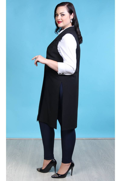 Деловой жилет с лацканами и воротником из текстиля Camelia 20129 2 - фото 3