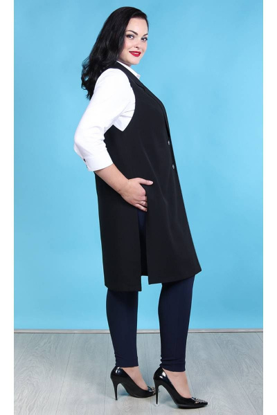 Деловой жилет с лацканами и воротником из текстиля Camelia 20129 2 - фото 2