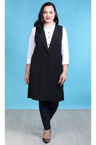 Деловой жилет с лацканами и воротником из текстиля Camelia 20129 2 - фото 1