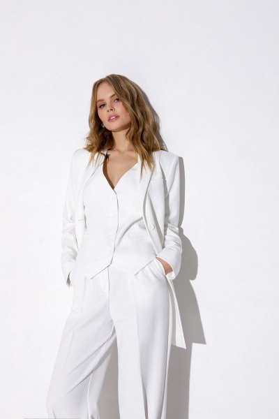 Брюки, жакет, жилет PiRS 3870 молочный - фото 2