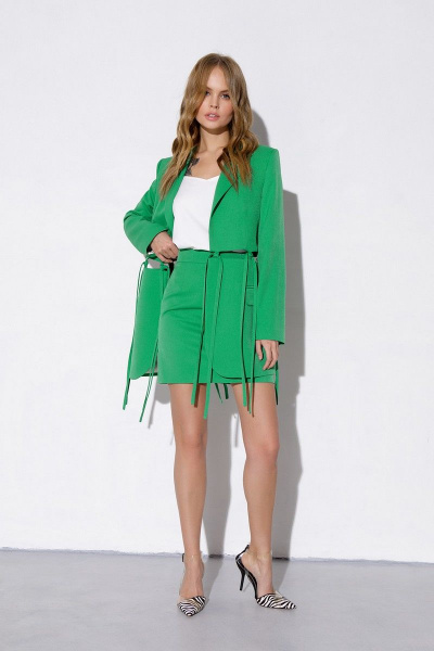 Жакет, юбка PiRS 3878 ярко-зеленый - фото 4