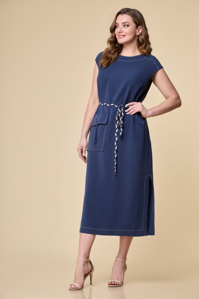 Платье летнее прямое из хлопка DaLi 4465 - фото 1