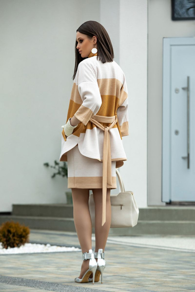 Водолазка, жакет, юбка Diva 1402 горчица - фото 5