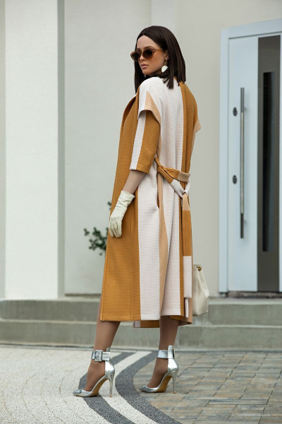 Жилет, платье Diva 1400 горчица - фото 5