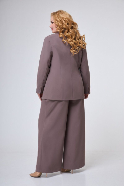 Деловой костюм из вельвета: жакет и брюки палаццо Anelli 1190 светлый_кофе - фото 5