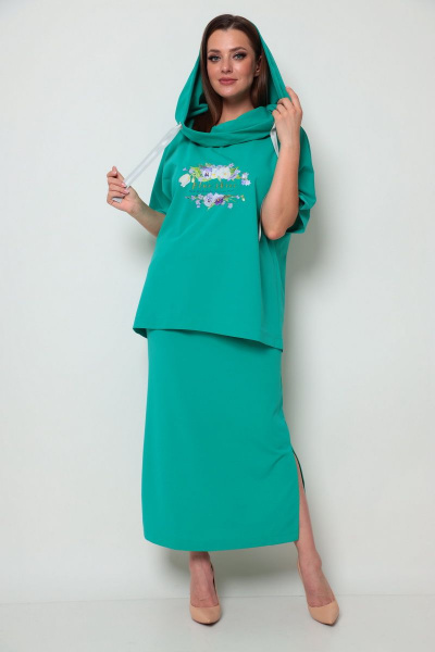 Джемпер, юбка Michel chic 1248 бирюза - фото 1