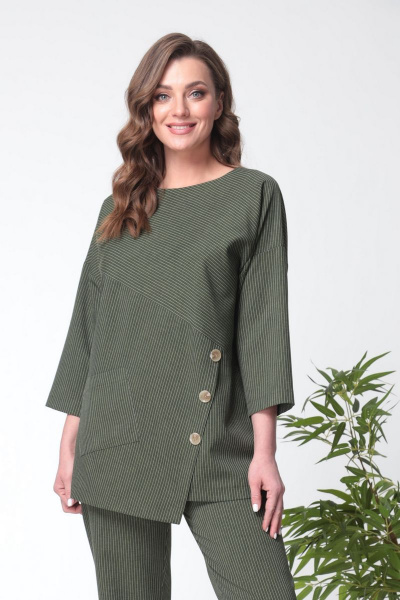 Блуза, брюки Anastasia 686 олива - фото 3
