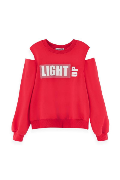 Короткий красный джемпер из трикотажа для летних образов Bell Bimbo 220139 красный - фото 1