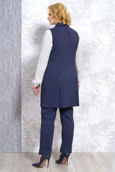 Блуза, брюки, жилет Медея и К 2107 синий - фото 8