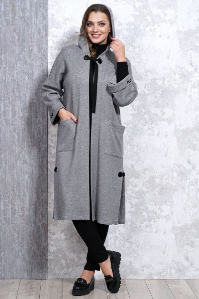 Серый демисезонный жакет из трикотажа Медея и К 2108 серый - фото 7