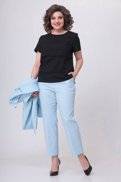 Брюки, жакет Swallow 515 нежно-голубой - фото 15