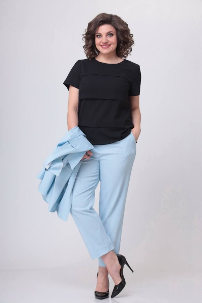 Брюки, жакет Swallow 515 нежно-голубой - фото 14