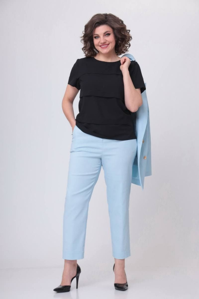 Брюки, жакет Swallow 515 нежно-голубой - фото 12