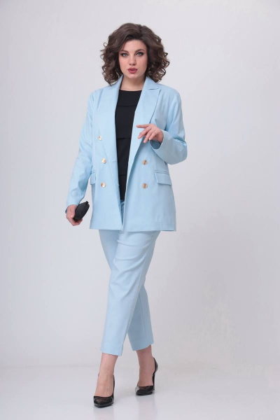 Брюки, жакет Swallow 515 нежно-голубой - фото 6