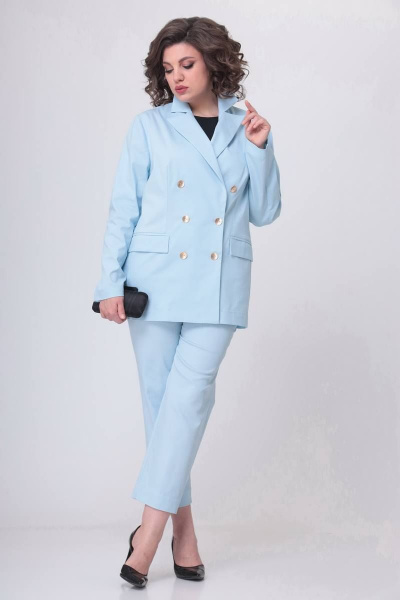 Брюки, жакет Swallow 515 нежно-голубой - фото 5