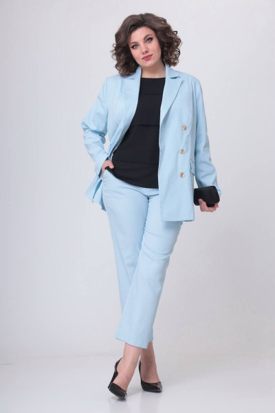 Брюки, жакет Swallow 515 нежно-голубой - фото 4