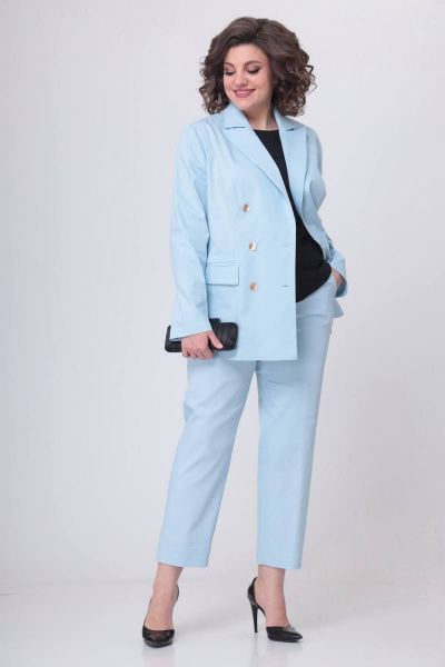 Брюки, жакет Swallow 515 нежно-голубой - фото 2