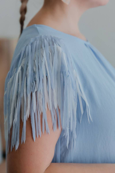 Платье Нарядное расширенного силуэта из вискозы ASV 2502 голубой - фото 4