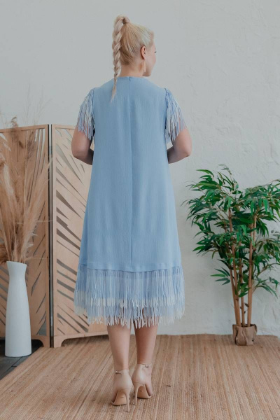 Платье Нарядное расширенного силуэта из вискозы ASV 2502 голубой - фото 3